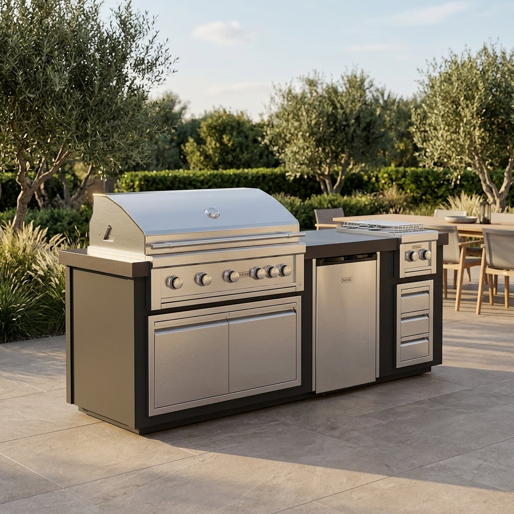 Luxe 96I BBQ Island large outdoor kitchen with grill and side counter