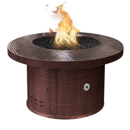Mabel 36 inch round metal gas fire table by The Outdoor Plus
