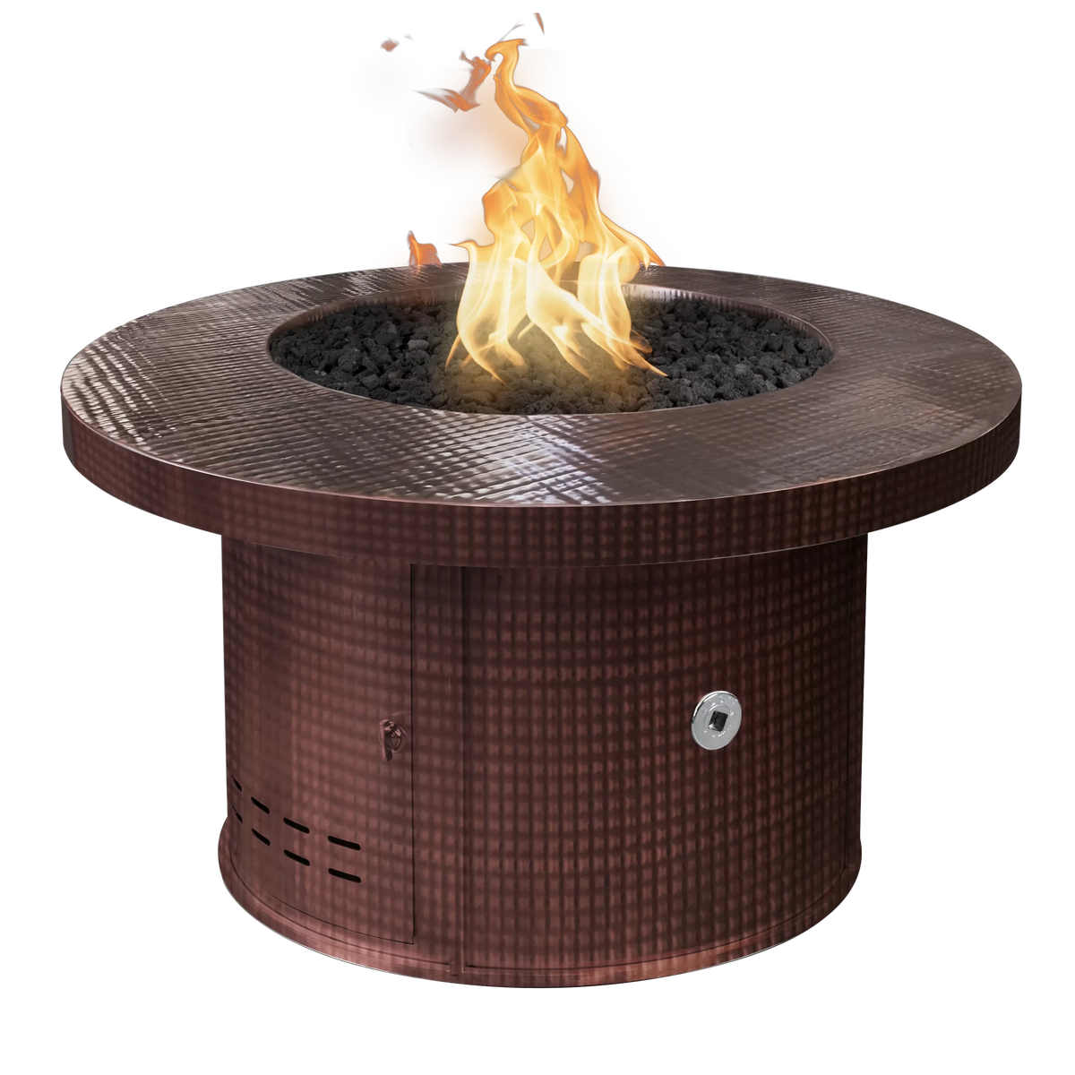 Mabel 60 inch round metal gas fire table by The Outdoor Plus
