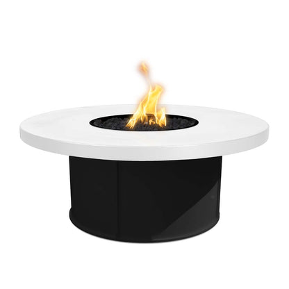 Mabel 48 inch round powder coat gas fire table by The Outdoor Plus