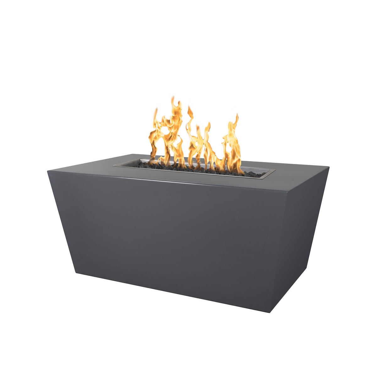 Mesa 72 inch tapered rectangular powder coat steel gas fire pit by The Outdoor Plus