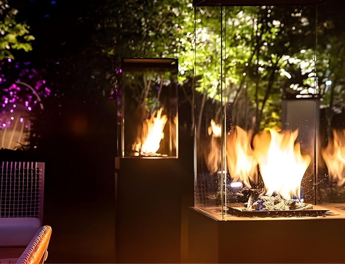 Freestanding Propane Outdoor Gas Fireplace – Flame Tower Column | Planika Lighthouse | 34,100 BTU – heater