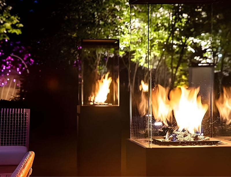 Freestanding Propane Outdoor Gas Fireplace – Flame Tower Column | Planika Lighthouse | 34,100 BTU – heater