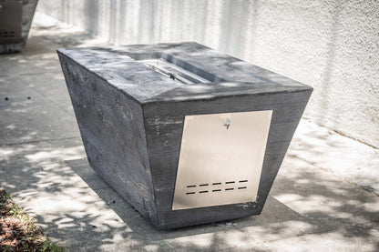 Rectangular Plymouth Fire Pit - GFRC Wood Grain - 16" Tall - 48" | The Outdoor Plus image 2