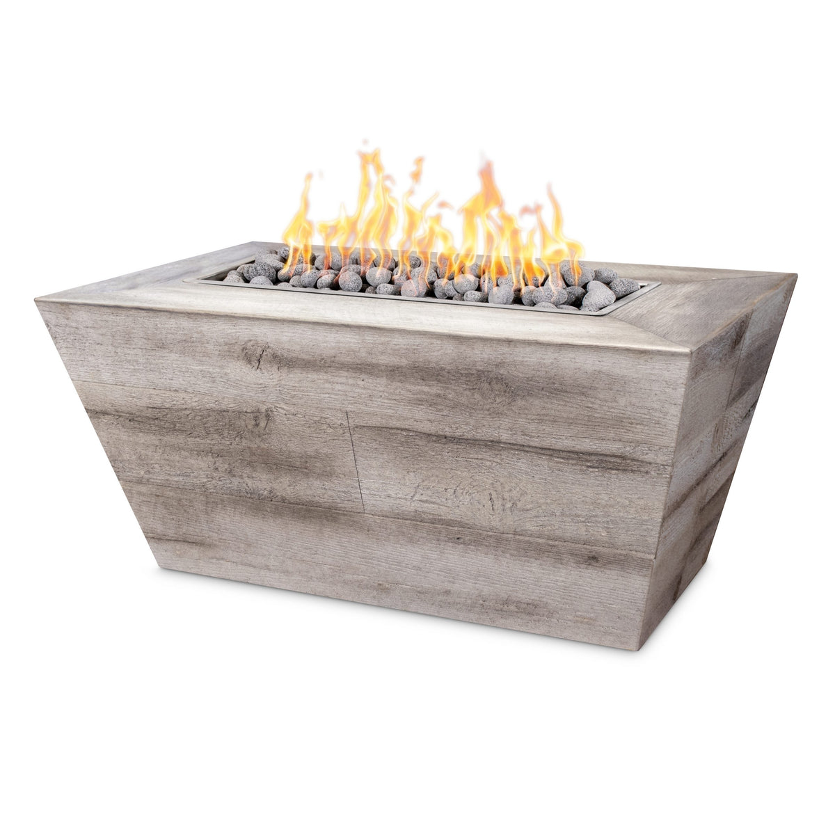 Rectangular Plymouth Fire Pit - GFRC Wood Grain - 16" Tall - 48" | The Outdoor Plus image 3