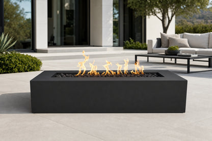 Regal Fire Pit - GFRC Concrete - 48" - Black Lifestyle