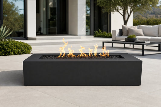 Regal Fire Pit - GFRC Concrete - 48" - Black Lifestyle