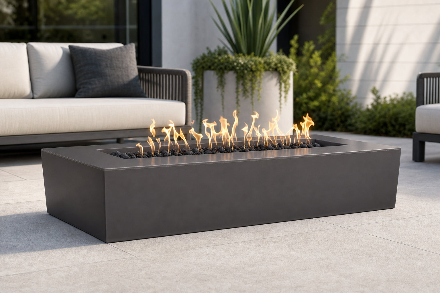 Regal Fire Pit - GFRC Concrete - 48" - Chestnut Lifestyle