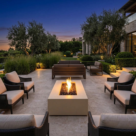 Regal Fire Pit - GFRC Concrete - 54" – lifestyle | Lifestyle