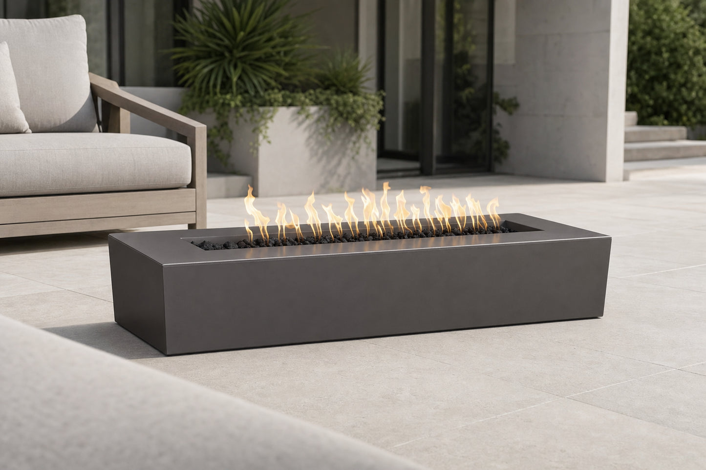 Regal Fire Pit - GFRC Concrete - 54" - Chestnut Lifestyle