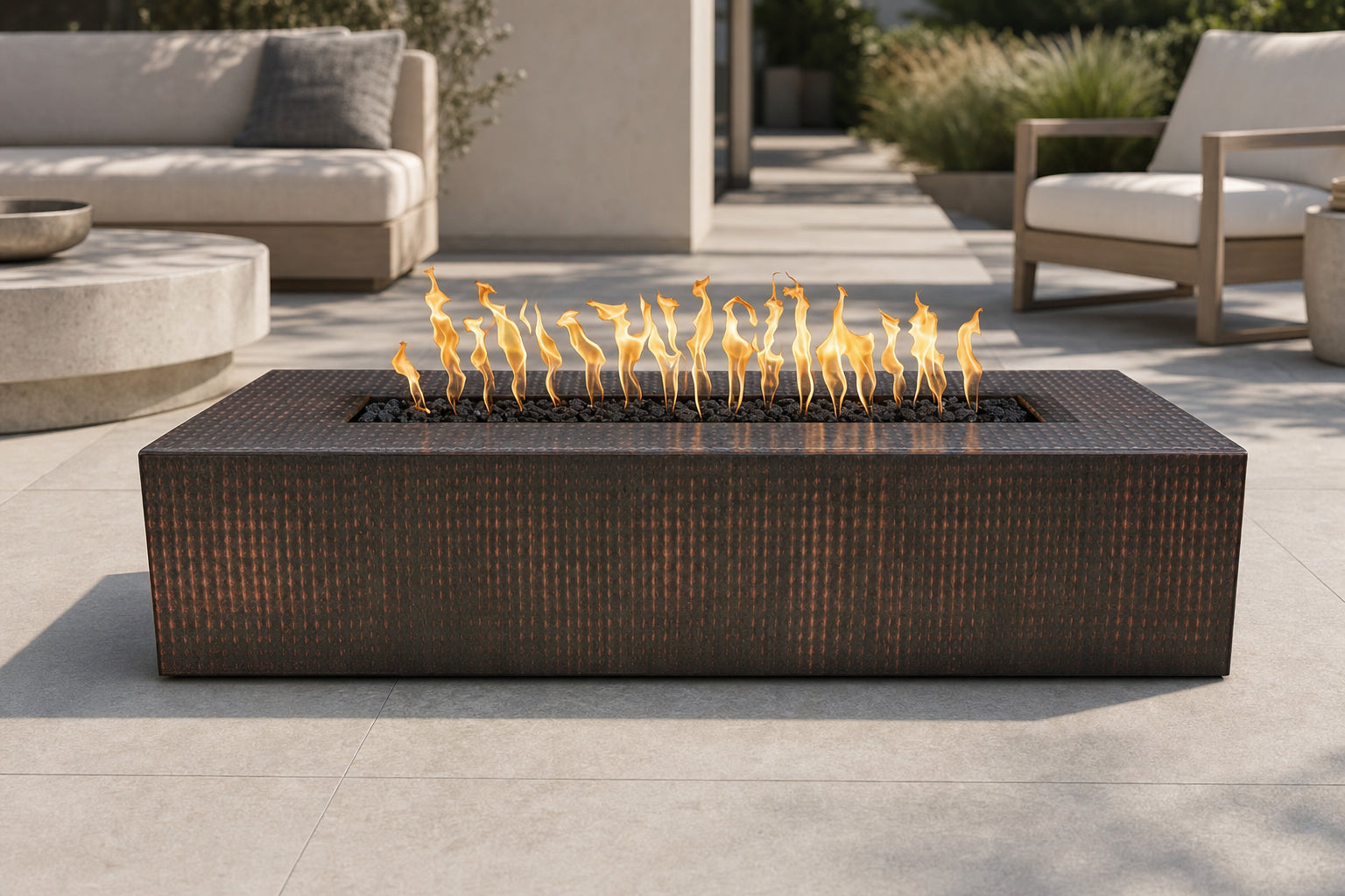 Regal Fire Pit - Metal Collection - 48" - Hammered Copper Lifestyle