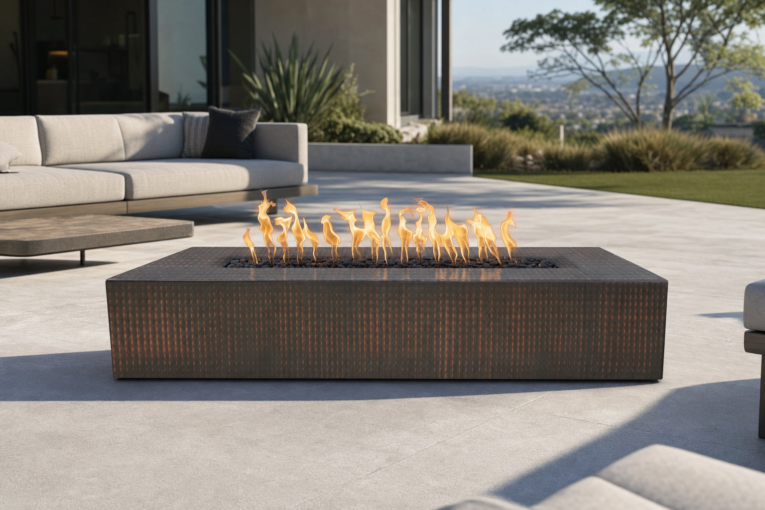 Regal Fire Pit - Metal Collection - 54" - Hammered Copper Lifestyle