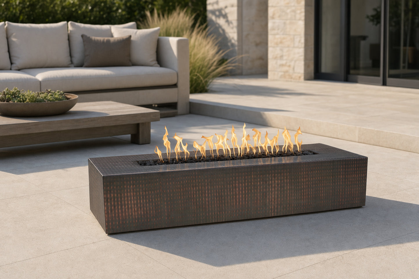 Regal Fire Pit - Metal Collection - 60" - Hammered Copper Lifestyle