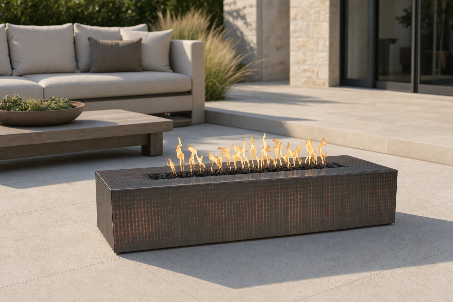 Regal Fire Pit - Metal Collection - 60" - Hammered Copper Lifestyle
