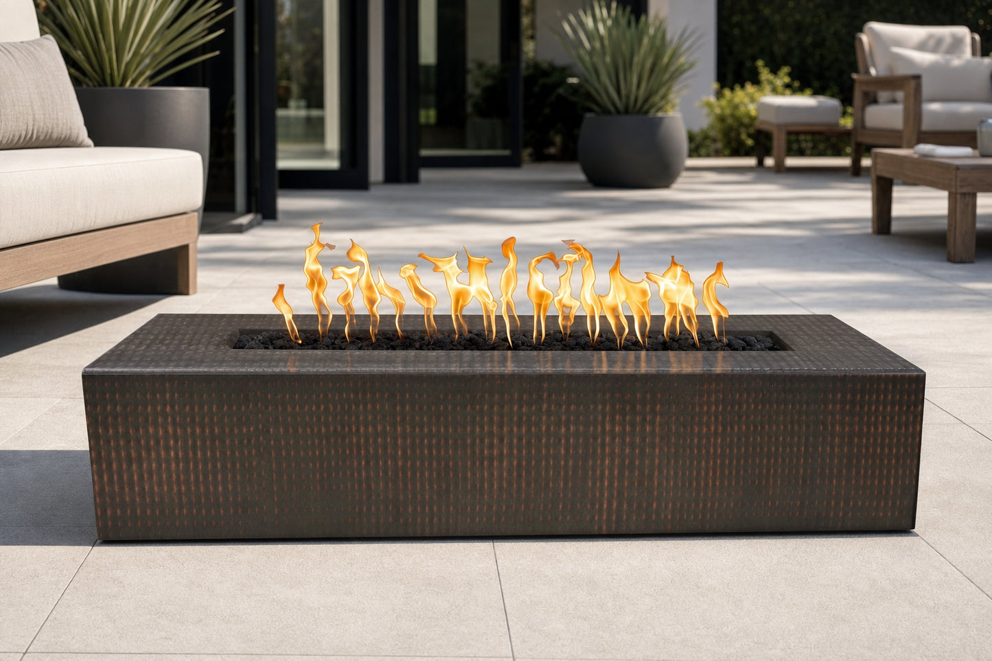 Regal Fire Pit - Metal Collection - 60" - Hammered Copper Lifestyle