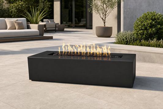 Regal Fire Pit - Powder Coat - 48" - Gloss Black Lifestyle