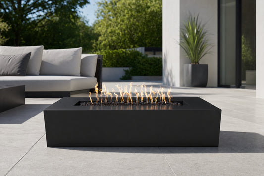 Regal Fire Pit - Powder Coat - 48" - Gloss Black Lifestyle