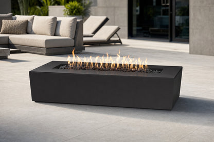 Regal Fire Pit - Powder Coat - 54" - Gloss Black Lifestyle