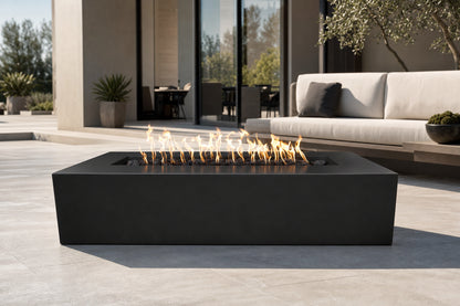 Regal Fire Pit - Powder Coat - 60" - Gloss Black Lifestyle