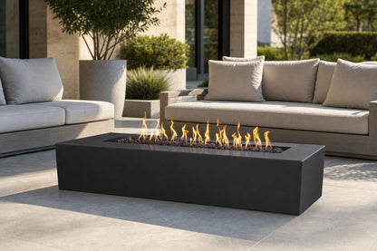 Regal Fire Pit - Powder Coat - 60" - Matte Black Lifestyle