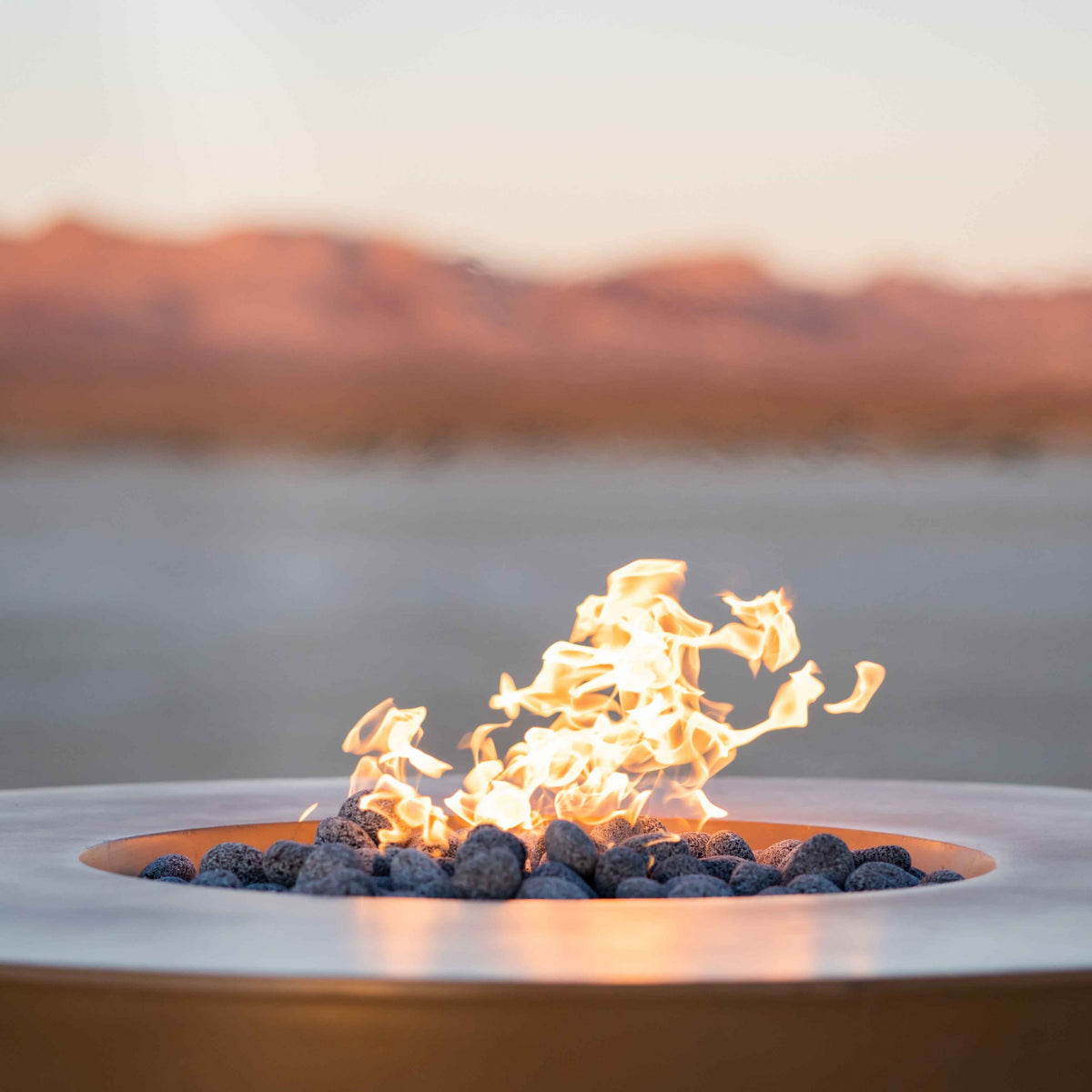Round Outback Fire Pit - Deer Country - GFRC Top & Corten Steel Base - 46" | The Outdoor Plus image 3