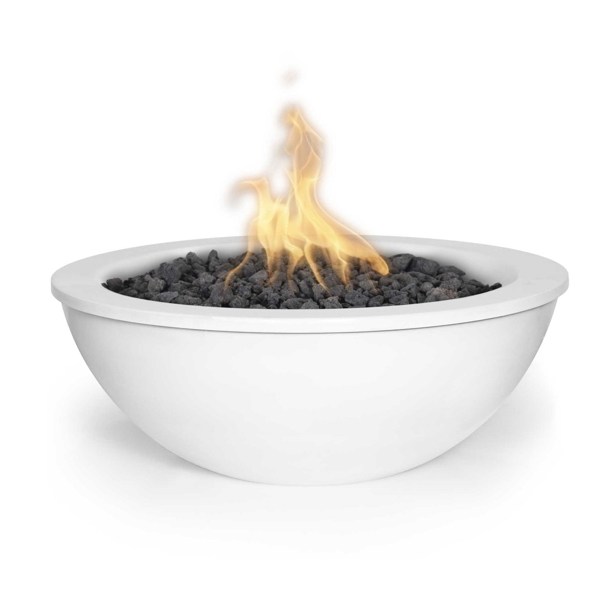 48" diameter x 16" H Sedona Fire Bowl - Powder Coat by The Outdoor Plus in white