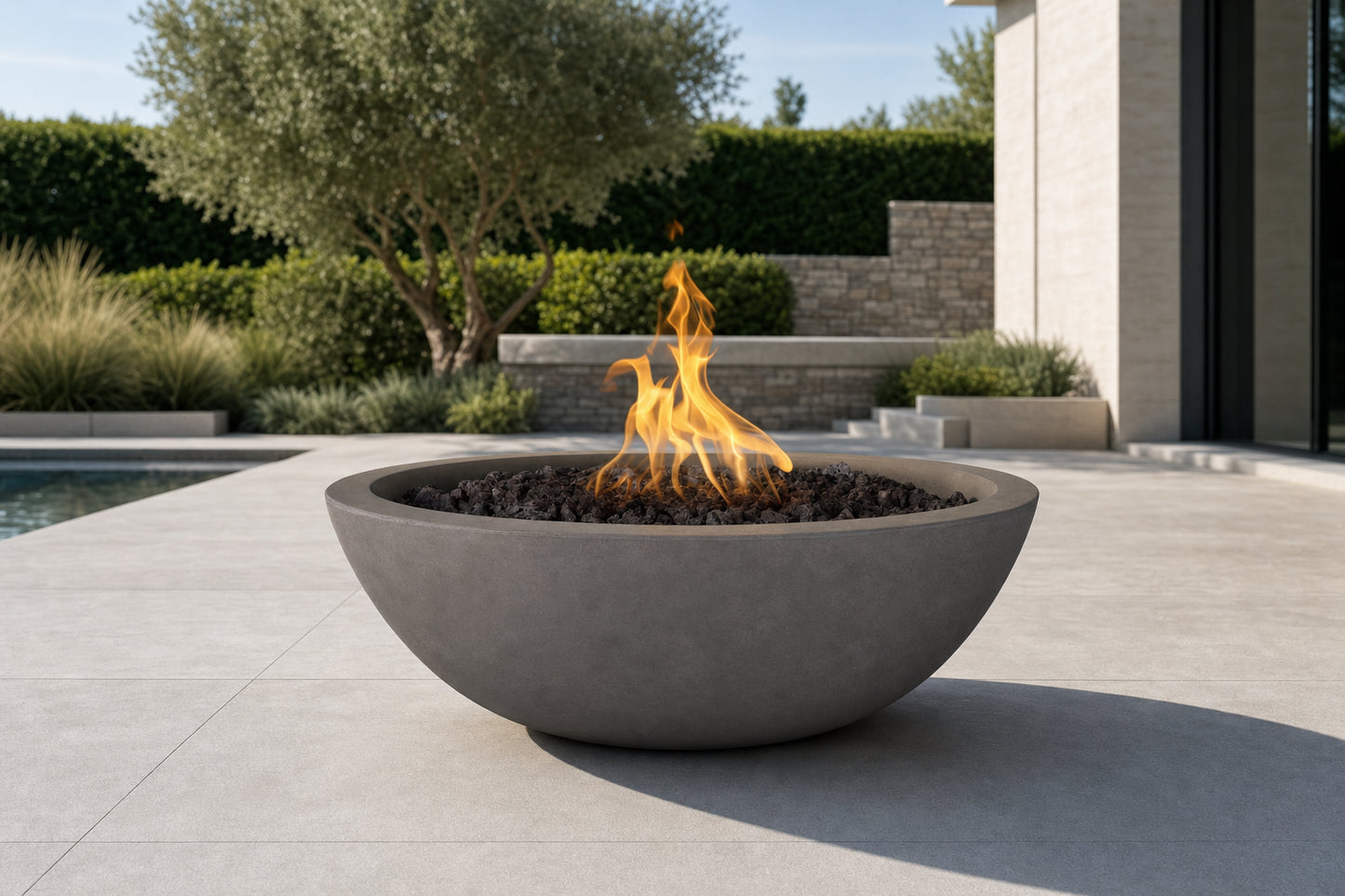 Sedona Fire Bowl - GFRC Concrete - 27" - Chestnut Lifestyle
