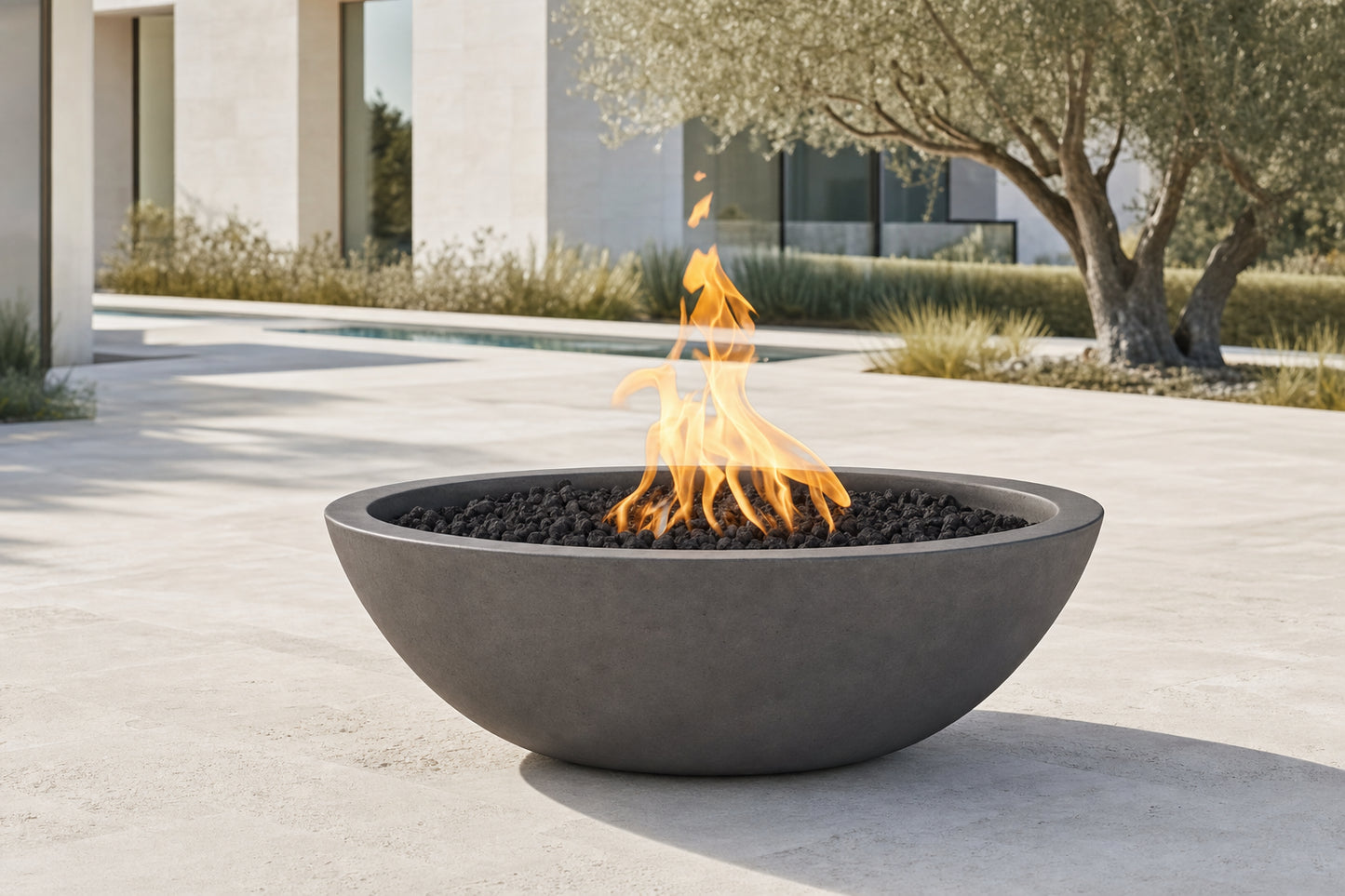 Sedona Fire Bowl - GFRC Concrete - 33" - Chestnut Lifestyle