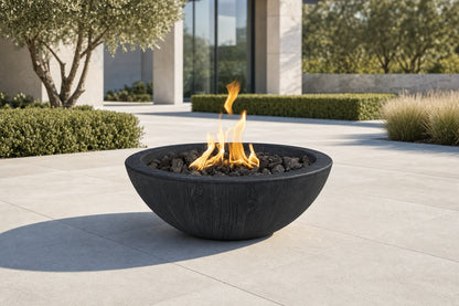 Sedona Fire Bowl - GFRC Wood Grain - 27" - Ebony Lifestyle