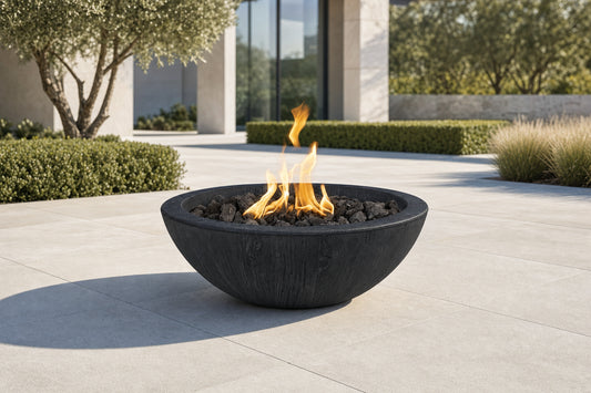 Sedona Fire Bowl - GFRC Wood Grain - 27" - Ebony Lifestyle