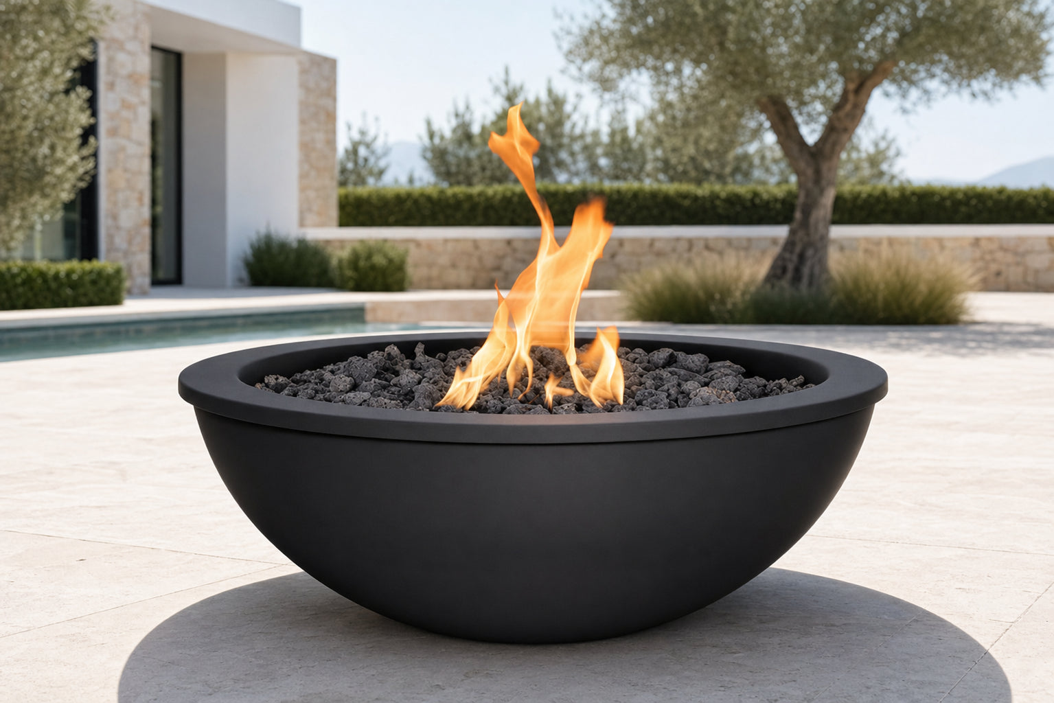Sedona Fire Bowl - Powder Coat - 27" - Gloss Black Lifestyle