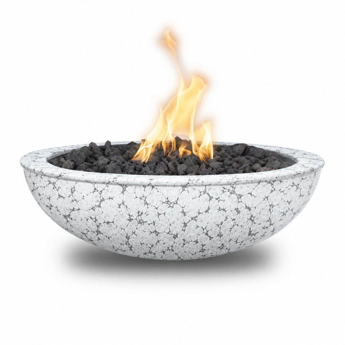 48" Sedona Fire Bowl - Powder Coat in White Vein finish by The Outdoor Plus (color rendering from the official swatch)