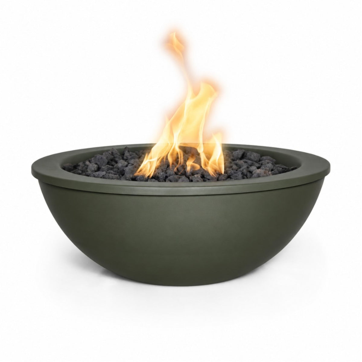 Sedona Fire Bowl - Powder Coat in Olive Green finish – digital rendering, The Outdoor Plus