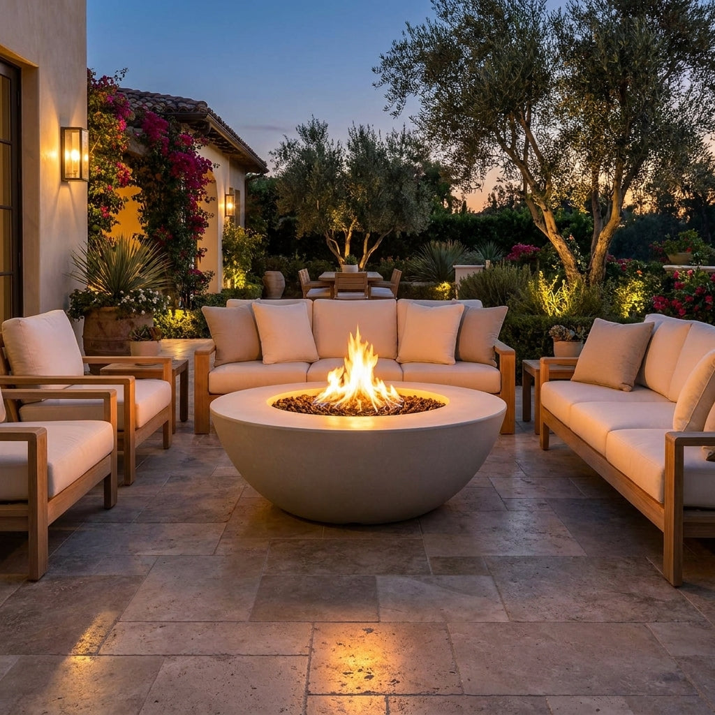 Sedona Fire Pit Wide Ledge - GFRC Concrete - 48"