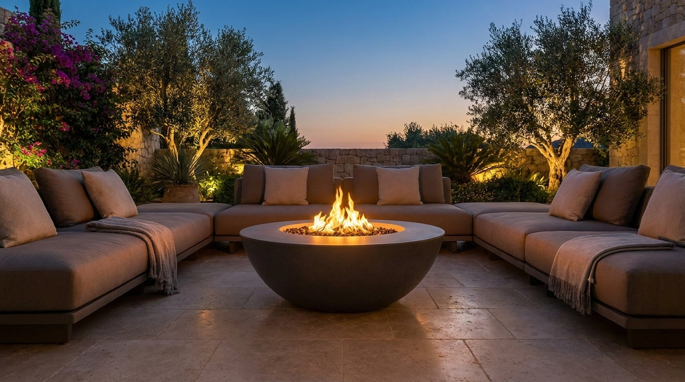 Sedona Fire Pit Wide Ledge - GFRC Concrete - 48"