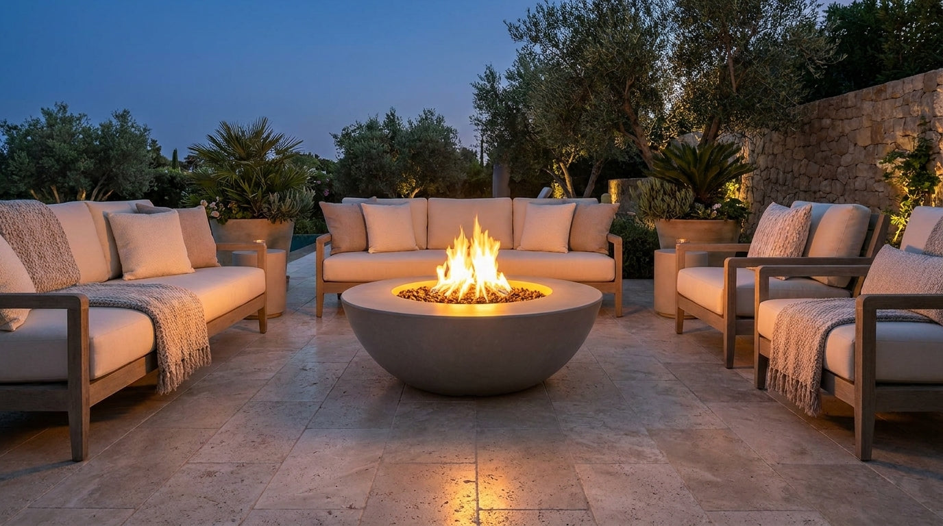 Sedona Fire Pit Wide Ledge - GFRC Concrete - 48"