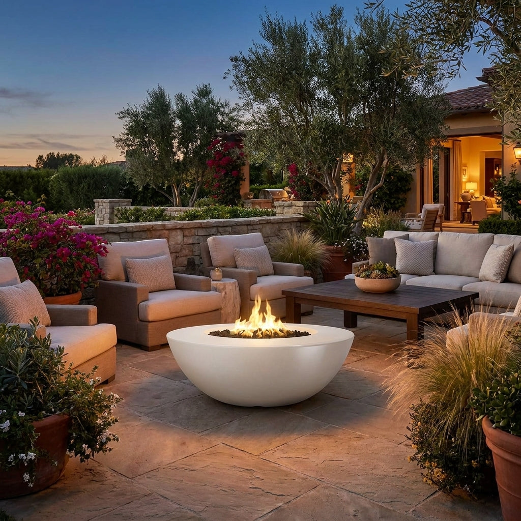 Sedona Fire Pit Wide Ledge - GFRC Concrete - 48"