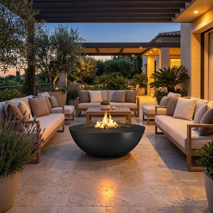 Sedona Fire Pit Wide Ledge - GFRC Concrete - 48"