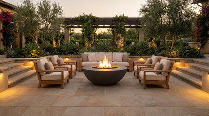 Sedona Fire Pit Wide Ledge - GFRC Concrete - 48"
