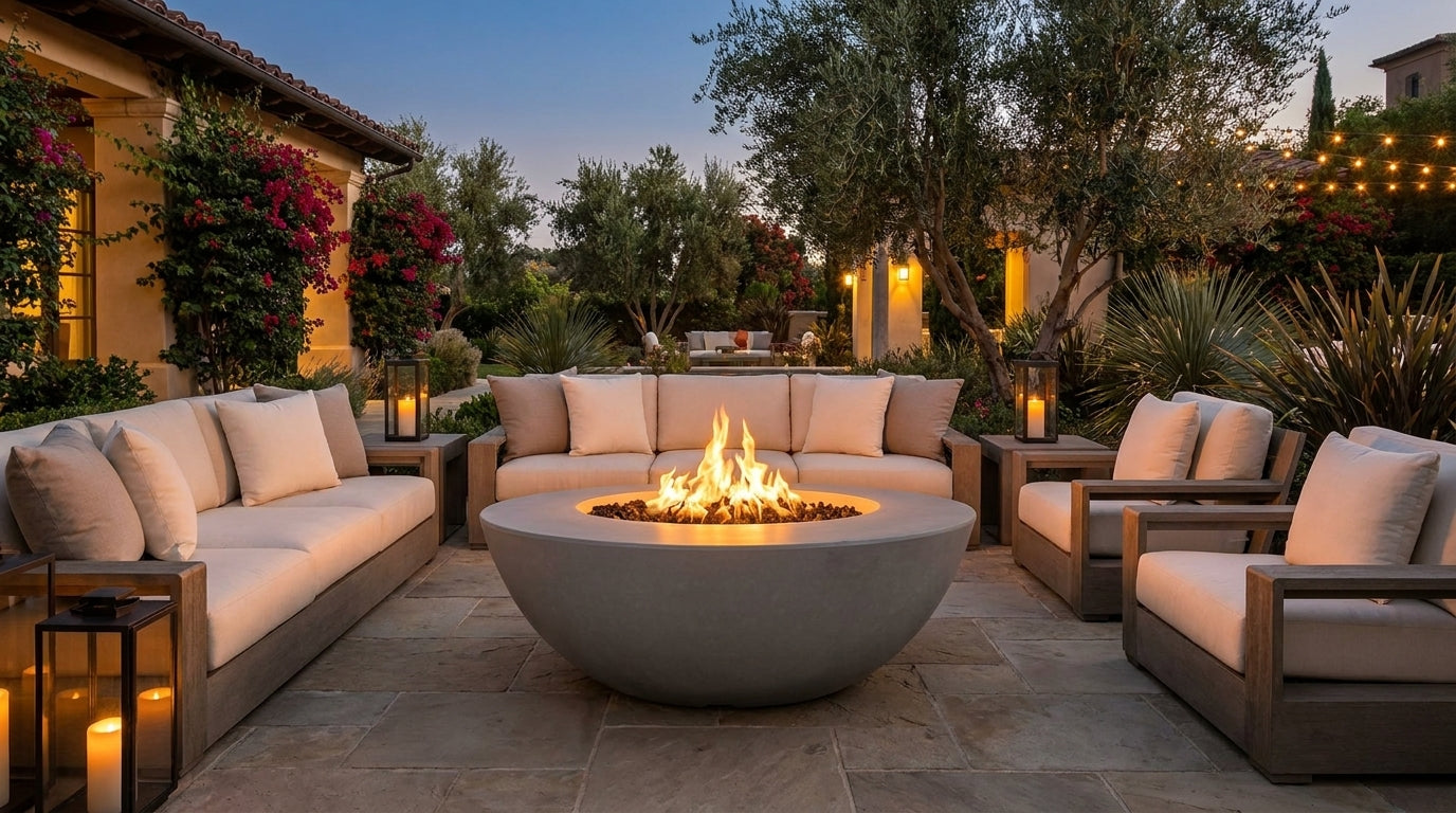 Sedona Fire Pit Wide Ledge - GFRC Concrete - 48"
