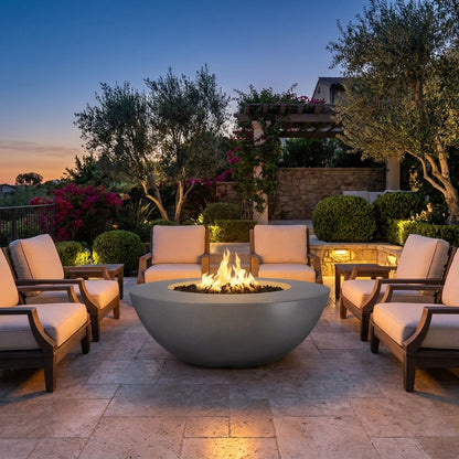 Sedona Fire Pit Wide Ledge - GFRC Concrete - 48"
