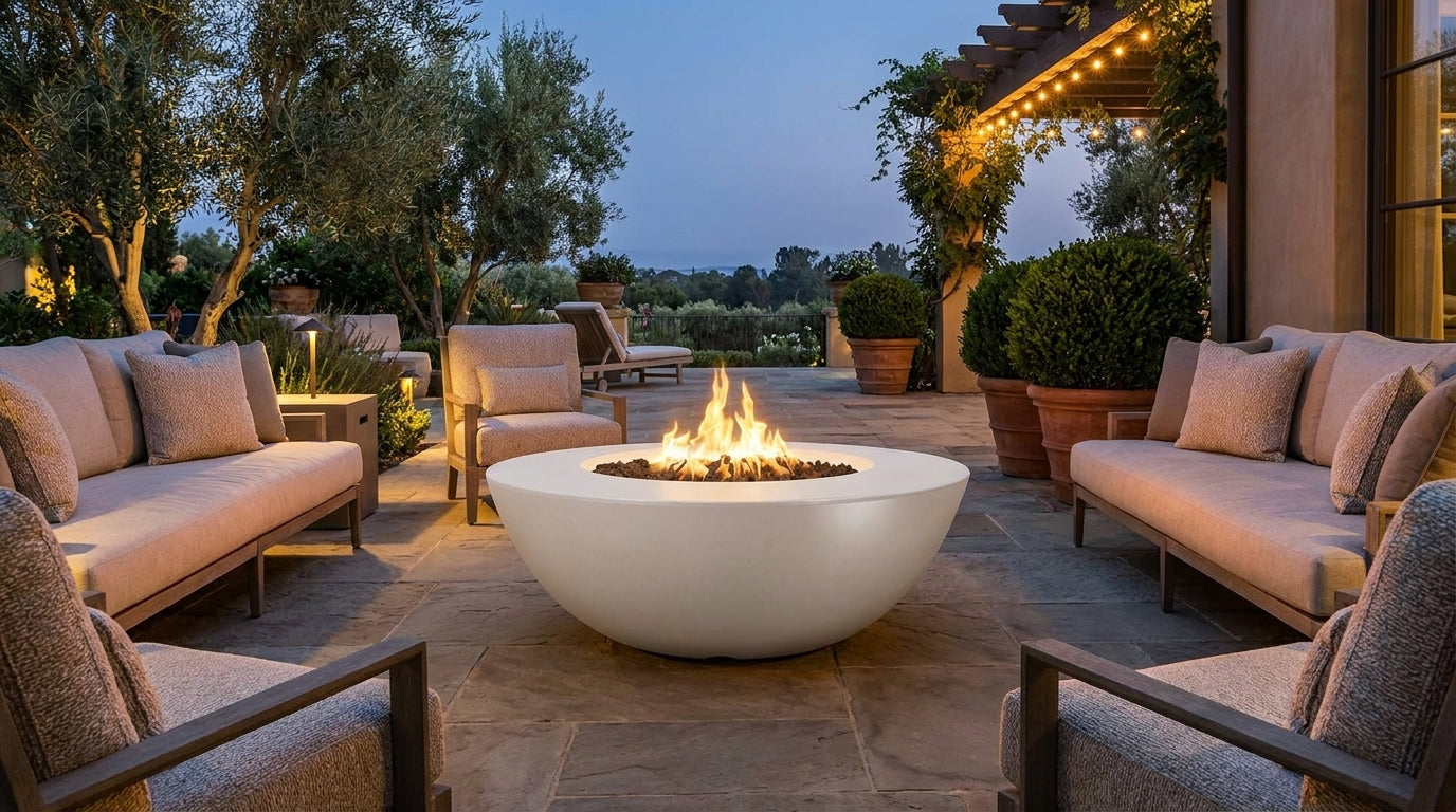 Sedona Fire Pit Wide Ledge - GFRC Concrete - 48"