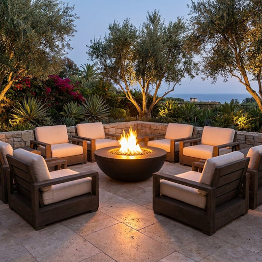 Sedona Fire Pit Wide Ledge - GFRC Concrete - 48"