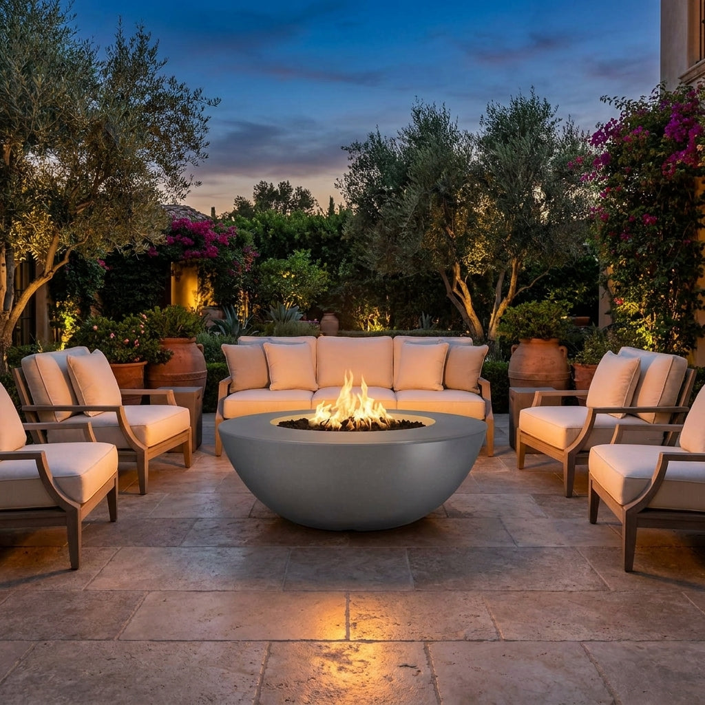 Sedona Fire Pit Wide Ledge - GFRC Concrete - 60"