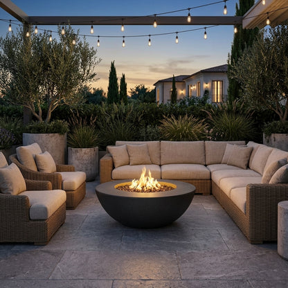 Sedona Fire Pit Wide Ledge - GFRC Concrete - 60"