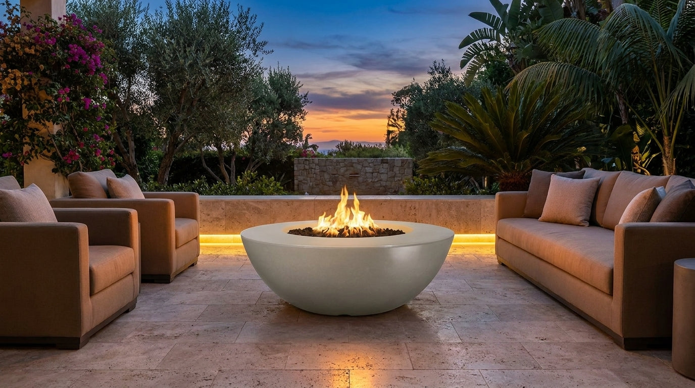 Sedona Fire Pit Wide Ledge - GFRC Concrete - 60"