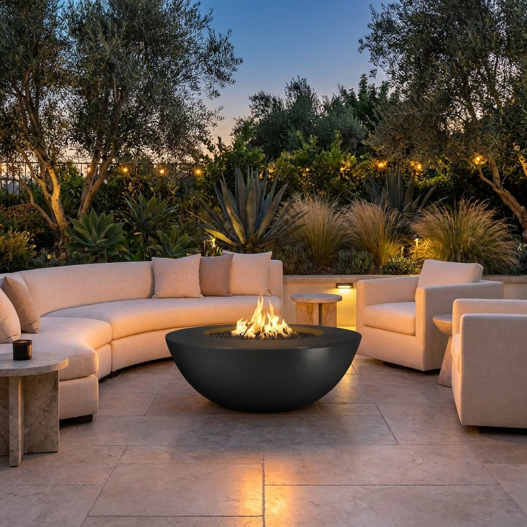 Sedona Fire Pit Wide Ledge - GFRC Concrete - 60"