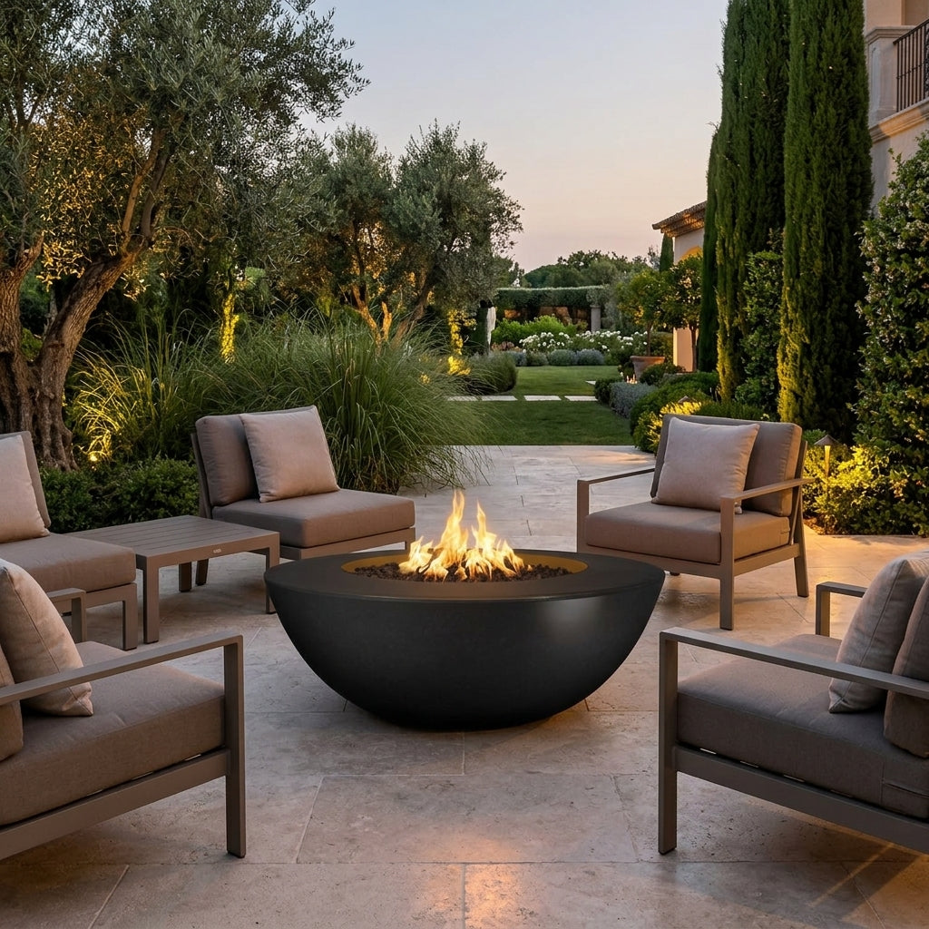 Sedona Fire Pit Wide Ledge - GFRC Concrete - 60"
