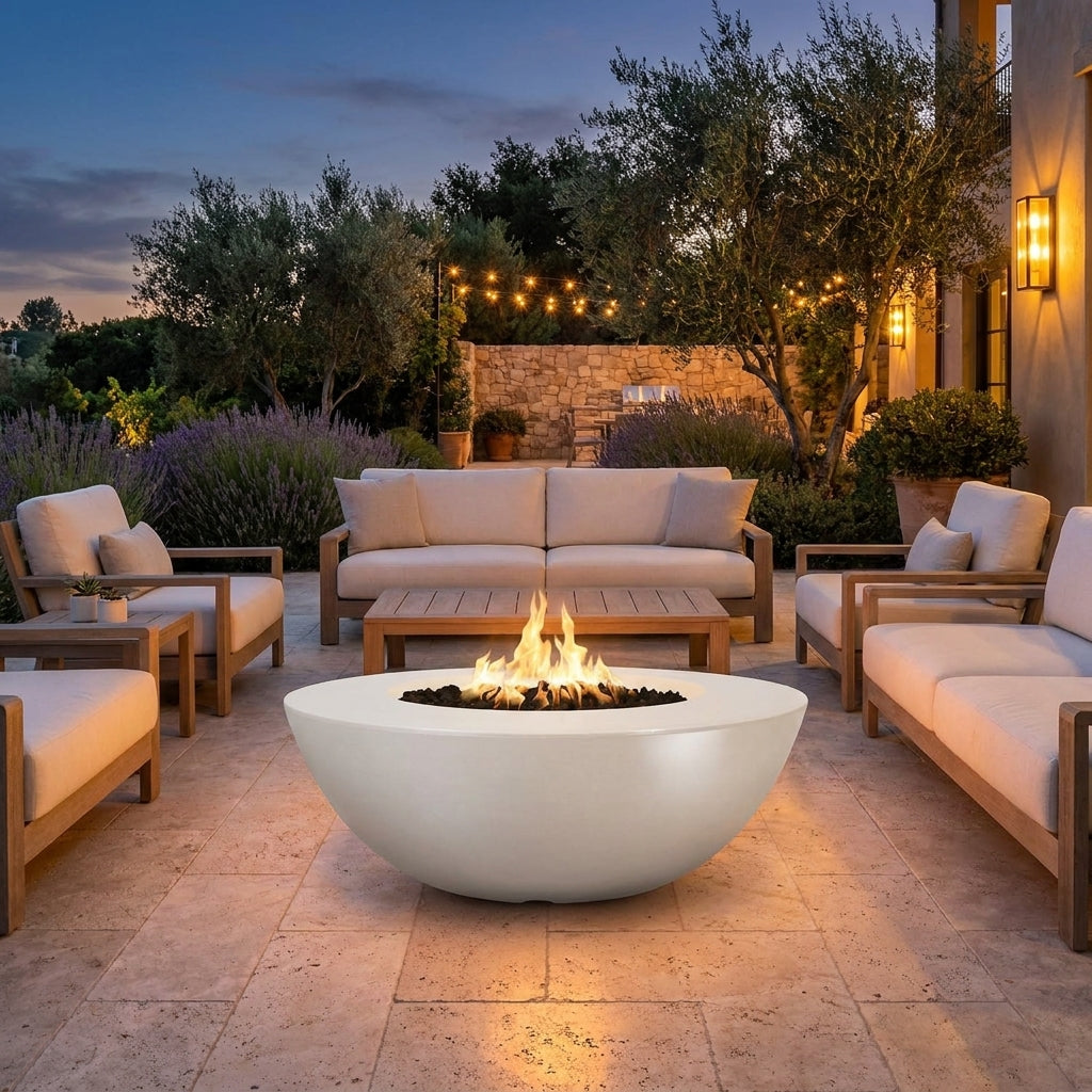 Sedona Fire Pit Wide Ledge - GFRC Concrete - 60"