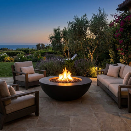 Sedona Fire Pit Wide Ledge - GFRC Concrete - 60"